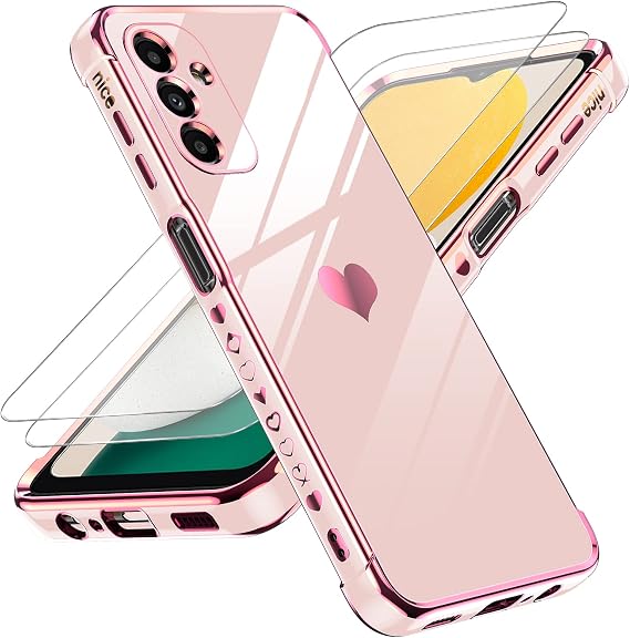 LeYi for Samsung Galaxy A13-5G Phone case: 2 Pack Screen Protector, Pink