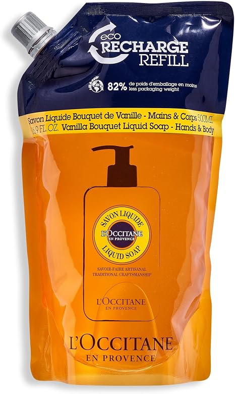 L'OCCITANE Shea Verbena Hand Wash & Body Liquid Soap Luxury Size 500ml| Luxury Soap|Enriched with Shea Butter| Gentle for dry and sensitive skin|