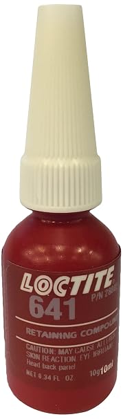 28802 Loctite Retaining Compound 641, 1700 PSI, 10mL, Yellow