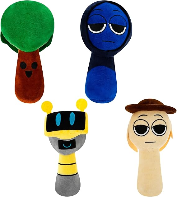 Plush Toys, 4Pcs 9.45'' Funny Plushies for Games Fans, Soft Collectible Stuffed Toy Set Colorful Interesting Games Figures Toys for Girls and Boys(set C)