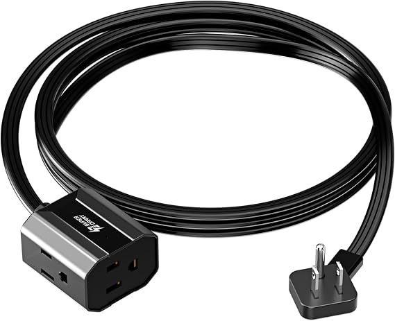 6Ft Extension Cord, SUPERDANNY Mini Flat Plug Power Strip, 13A Indoor