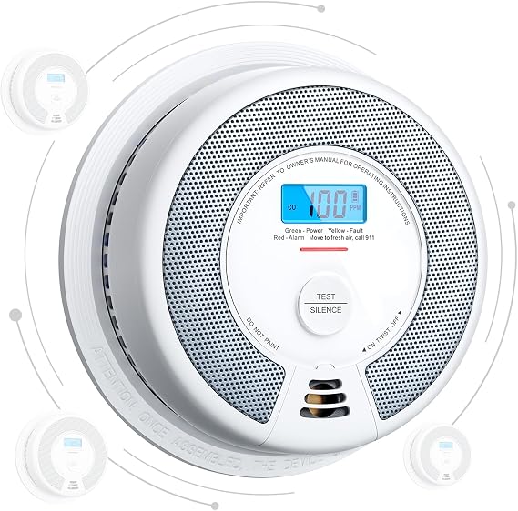 X-Sense Wireless Combination Smoke and CO Detector, XP0H-WN, 1-Pack | 10-Year Sealed Battery (Not Hardwired), Interconnected Alerts, Large 5.7-inch Bracket, UL 217 & UL 2034 Certified