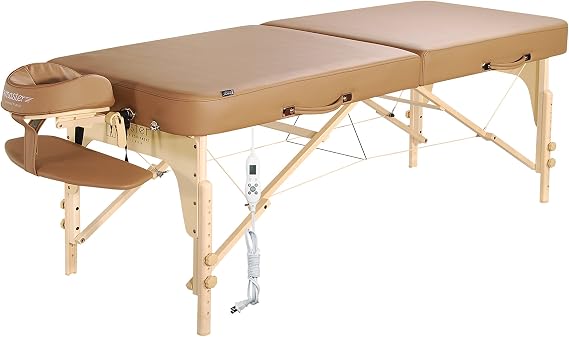 Master Massage 30" Full Size Phoenix Therma Top Portable Massage Table Package (Built in Heating Pads)- Esthetician Bed- Folding Foldable Beauty Salon Tattoo Facial Lash Bed with Heated Top, Otter