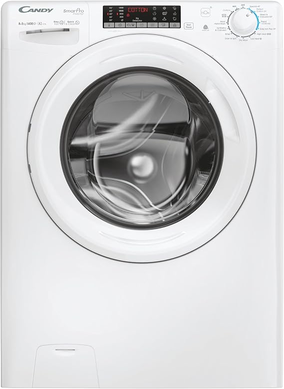 Candy Washer Dryer, 8kg Wash + 5kg Dry, White, A/D Rated, 1400 RPM | Speed Drive Inverter Motor, Rapid Cycles, LED Display, Freestanding, CSOW4856TWM6-80 [Energy Class D]