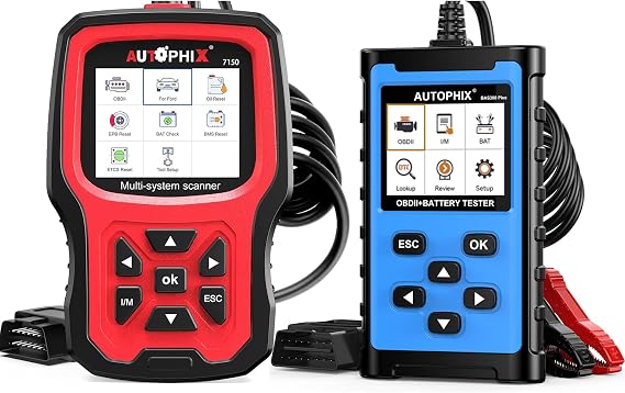AUTOPHIX 7150P+ Fit for Ford OBD2 Scanner with AUTOPHIX BAS300 Plus OBD2 Scanner & Battery Tester