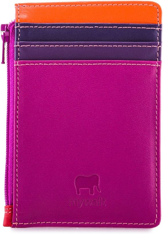 mywalit Multi-Color Leather Credit Card Holder & Coins Purse | 4 Cards & ID Slot