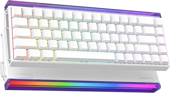 MechLands Aula Hero68 HE Wired Magnetic Gaming Keyboard, Rapid Hall Effect Keyboard with 0.01mm Adjustable Actuation, 8kHz Polling, 5-Layer Sound Dampening, RGB Lightbox & Backlit (White)