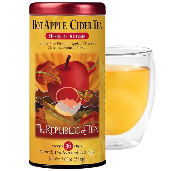 The Republic of Tea Hot Apple Cider Herbal Tea, Caffeine-Free, 36 Count
