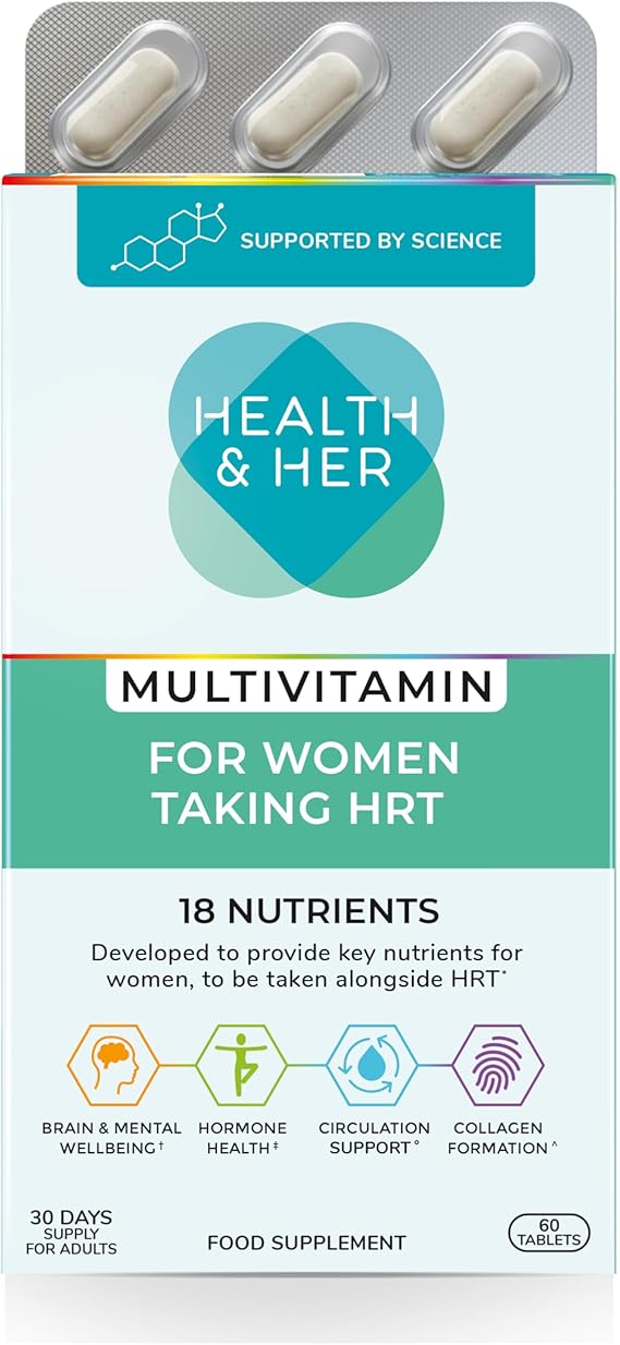 Health & Her Multivitamin for Women Taking HRT, Gluten Free, 30 Day Supply