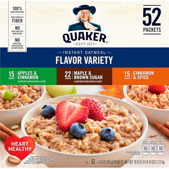 Quaker Instant Oatmeal Variety Pack (52 Count)