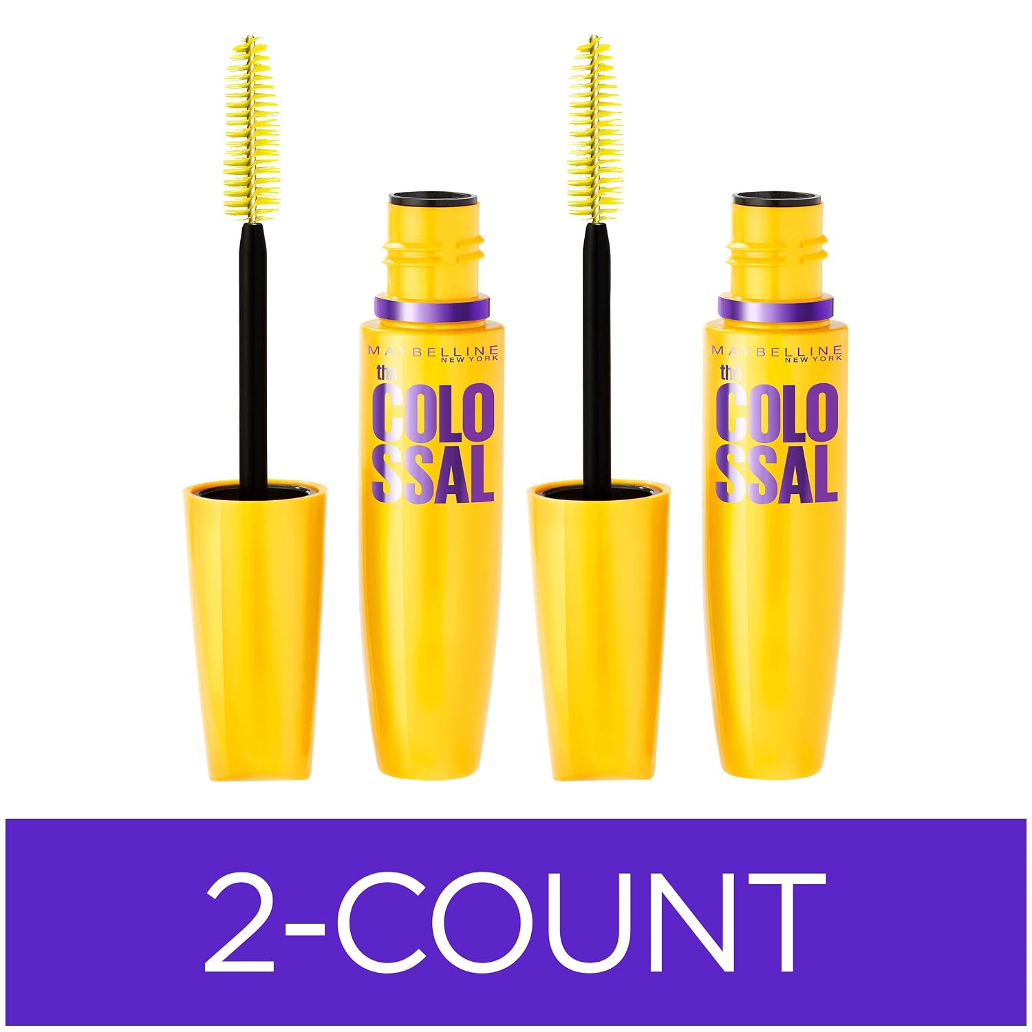 Maybelline Volum Express Colossal Washable Mascara Makeup, Classic Black Mascara, 1 Count