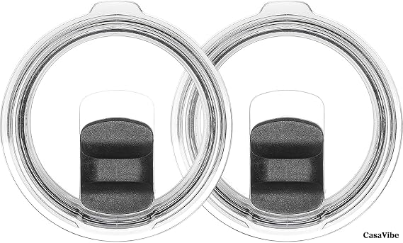 30oz Tumbler Lid, Replacement Lids Compatible for YETI 30 oz Tumbler, 14 oz Mug and 35 oz Straw Mug- Replacement Slide/Cover Magnetic Slider Switch,2Pcs Black