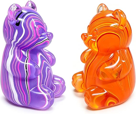 2 Pcs Gummy Bear Squishyies Fidget, Squeeze Stress Balls for Anxiety Relief, Fidget Toys for Adults, Party Favors, Birthday Gifts, Classroom Prizes & Goodie Bag Fillers