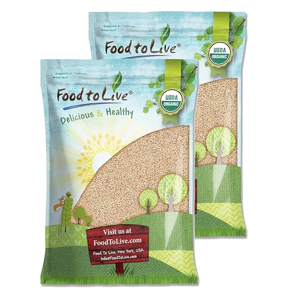 Food to Live Organic Italian White Whole Grain Sorghum, 25 Pounds Non-GMO White Groats. Raw Milo Seeds. Vegan, Bulk Broom-corn. Durra is Great for Making Flour and Popped Jowar Dhani