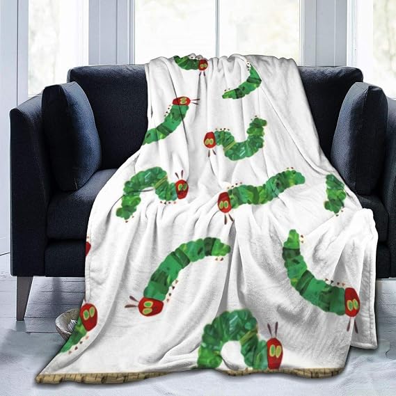 Sonernt Throw Blanket for/Couch/Bed Plush Blankets and Throws Very Hungry Caterpillar Flannel Fluffy Warm Cozy Blanket for Kids Girl Boy Dad Mom,40x50 Inches