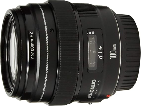 YONGNUO YN100mm F2 Medium Telephoto Prime Lens with AF MF 100mm Fixed Focal Length Aperture F/2~F/22 for Canon EOS Rebel Cameras