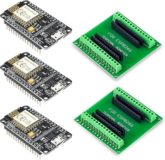 3pcs ESP8266 WiFi Development Board with 2pcs Mini Breakout Board