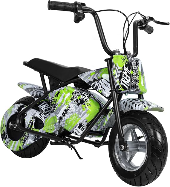 Kids Electric Dirt Bike,250W Off-Road Bike Motocross,Riding Time 1-2H,Powerful Motorcycle for Kids Rubber Tires, Twist Grip Throttle, Metal Suspension & Faux Leather Seat,Fast Arrival Green
