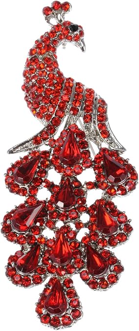 Alilang Antique Inspired Shiny Crystal Rhinestones Peacock Bird Animal Brooch Lapel Pins