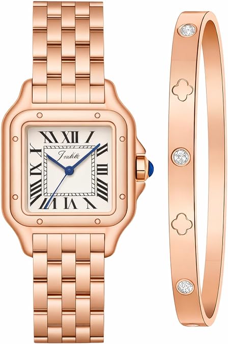 Gold Watches for Women, Dainty Ladies Bracelet Set, Japanese Quartz