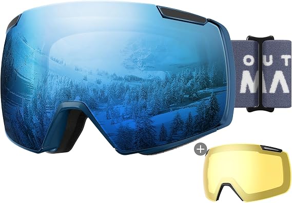 OutdoorMaster Heron Ski Goggles Magnetic 2 Lens Toric Set Anti-Fog UV400