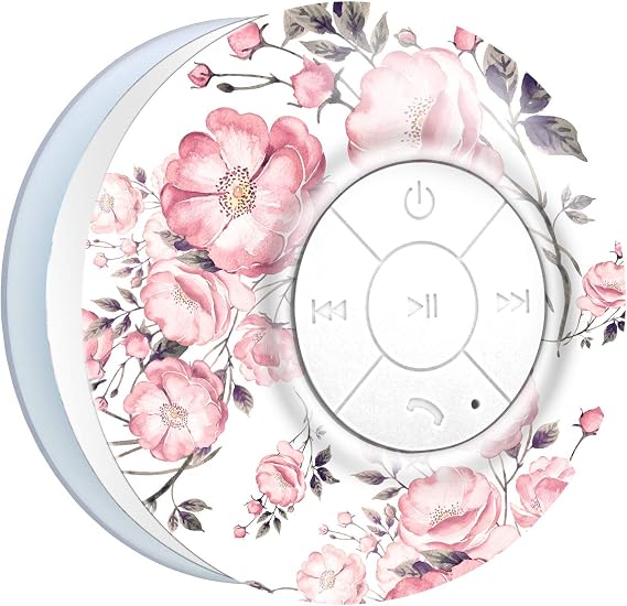 Aduro AquaSound WSP20 Shower Speaker, Portable Waterproof Wireless Bluetooth Speaker (Floral)