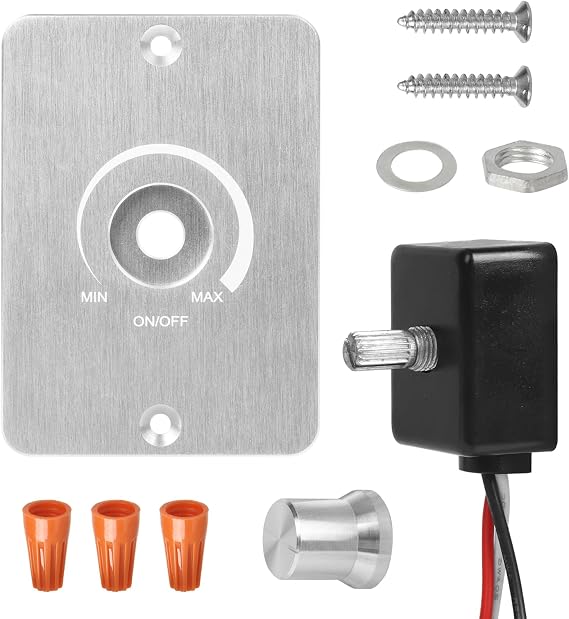DC 12 V Dimmer Switch, Continuous Dimming for Motorhome, Boat, Truck, Caravan for Motorhome Boat Truck Caravan Trailer Light (Sliver)