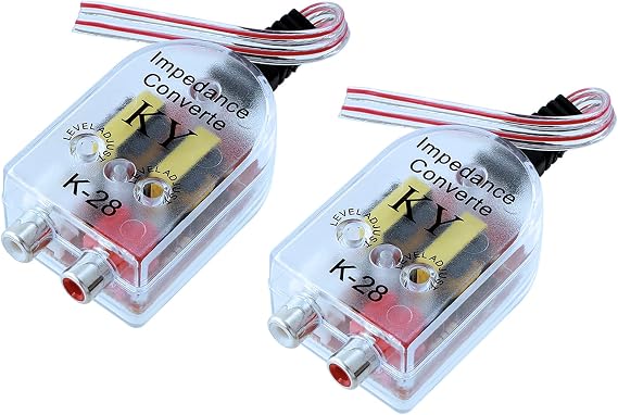 RCA Line Output Converter Speaker to Line Level Converter - 2 Pack
