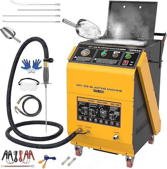 HTS708 Dry Ice Blasting Machine, 16.5 lb Hopper, 4 Nozzles, 110V