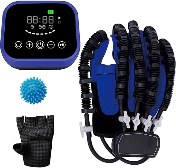 Finger And Hand Function Rehabilitation Trainer Robotic Rehab Gloves, Finger Orthosis,for Arthritis Stroke Hemiplegia Patient(Size:S,Color:Left Hand)
