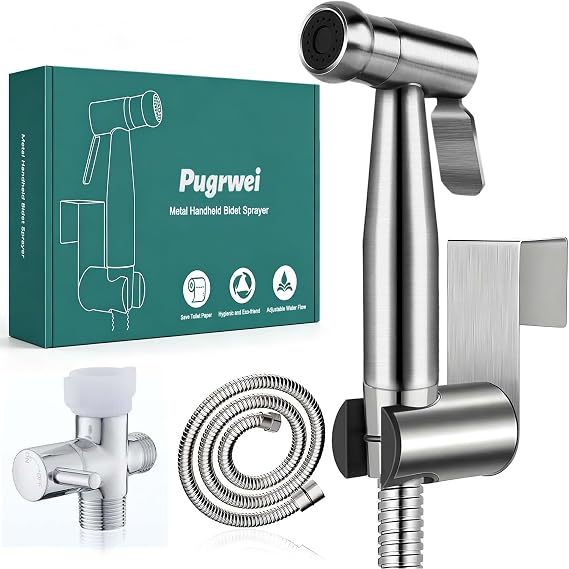 Handheld Bidet Sprayer for Toilet,Premium SUS304 Stainless Steel Bathroom Bidet Sprayer Attachment Set with Anti-Leak Hose&High Pressure, Ideal for Feminine Wash, Cloth Diaper Cleaning&Muslim Shower