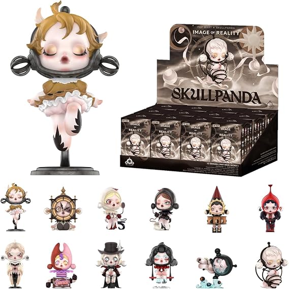 POP MART SKULLPANDA Image of Reality Series Figures, 12PCs SKULLPANDA Blind Box Figures, Random Design Action Figures Collectible Toys Home Decorations, Holiday Birthday Gifts, Whole Set