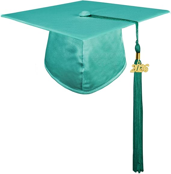 GraduationMall Shiny Adult Graduation Cap with 2026 Tassel for High School and Bachelor