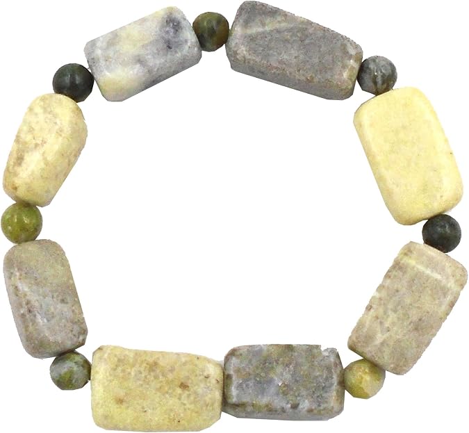 Connemara Irish Marble: Rectangular Stretch Bracelet, Fits All...