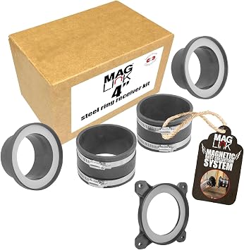 MagLink 4" Surface Mount Dustport Steel Ring Receiver & 4" MagLink Steel Ring Receiver Pack