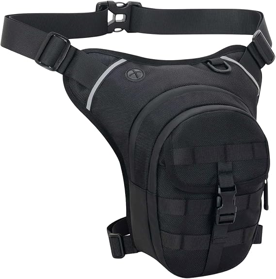 Tactical Bumbags Drop Leg Bag for Men Women, Motorcycle Thigh Bag Waterproof Sports Belt Leg Holster Motorcycle Bag Leg with Reflective Military Leg Bag for Running Cycling Camping