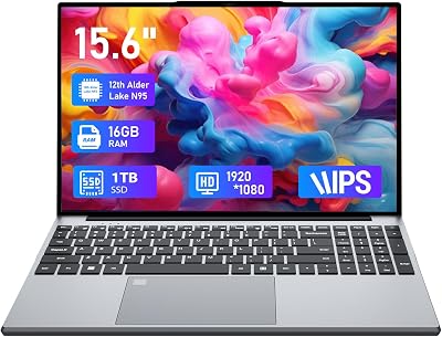 2025 Gaming Laptop,15.6 Inch Laptop Computer, Win 11 Pro Laptops N95 Processor Up to 3.4GHz 16GB 1TB SSD, Laptops Gamer 180 Angle Opening Backlit Keyboard Fingerprint Unlock FHD IPS 19201080