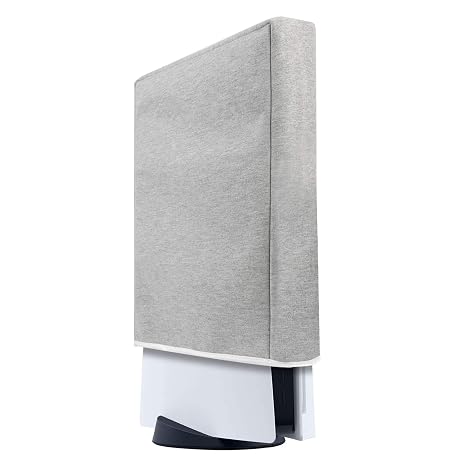 Console Dust Cover PS5 Dust Protector Custom Designed for PlayStation 5 Console Disc Edition & Digital Edition with Thick Cotton Precision Cut Easy Access Cable Port