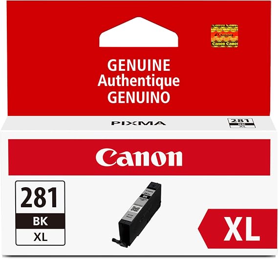 Canon CLI-281 XL Genuine Black Ink Tank, Compatible with TR8520, TS9120,TS8120, TS6120, TS9521C/a, TS9520/a, TS8220, TS6220, TS8320, TS6320, TS702/a, and TR8620/a Series Printers