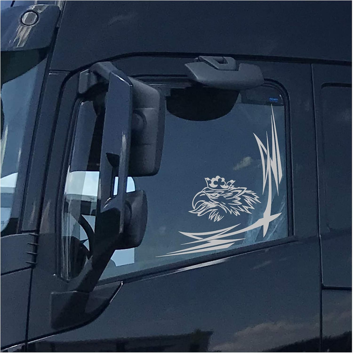 Finest Folia GRIF Window Decoration Truck Sticker Decorative Sticker Window Scallops Ornaments Diamonds KX036 Silver Grey Metallic, Exterior Adhesive