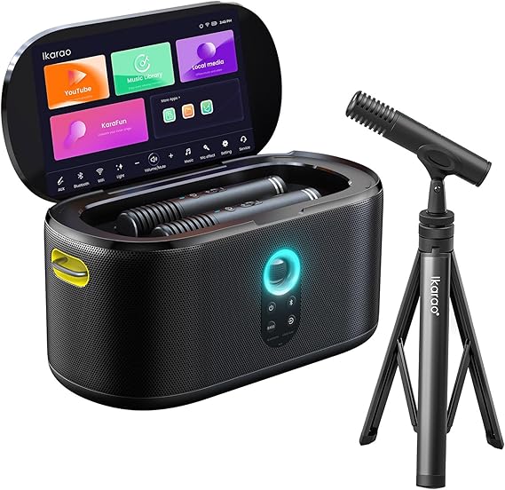 Ikarao Partybox Mikrofon Standlı Shell S1 280W Karaoke Bluetooth Hoparlör Seti