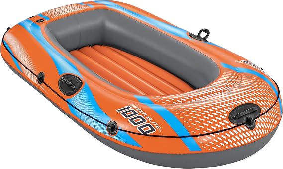 Bestway Inflatable Boat, Kondor Elite 1000, One-Man Raft with Heavy Duty Handles and Interlocking Valves Hand Pump, 54 x 38 / 1.62m x 96m