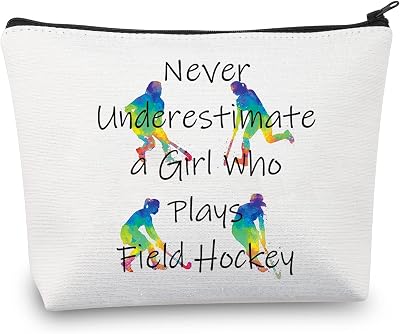 MEIKIUP Hockey Player Gifts Field Hockey Makeup Bags Travel Bags Who Plays Field Hockey Field Hockey Bag