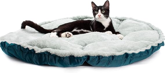 Jackson Galaxy Convertible Clamshell Cat Bed - Reversible and Fluffy, Scent Soaker