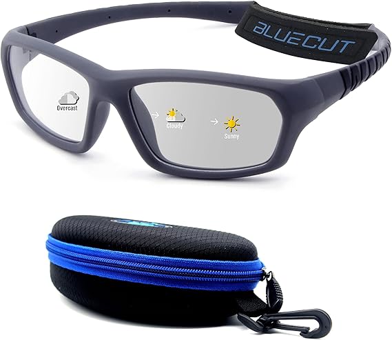 BLUE CUT Sports Protection Goggles, Photochromic Lenses Safety Glasses for Basketball, Pickleball and Outdoor Sports