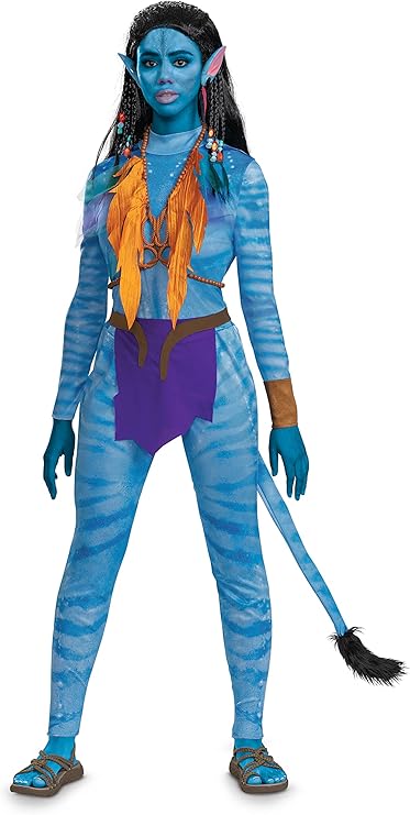 Neytiri Costume, Deluxe Official Disney Avatar Way of the Water Adult Outfit and Ears with Accessories