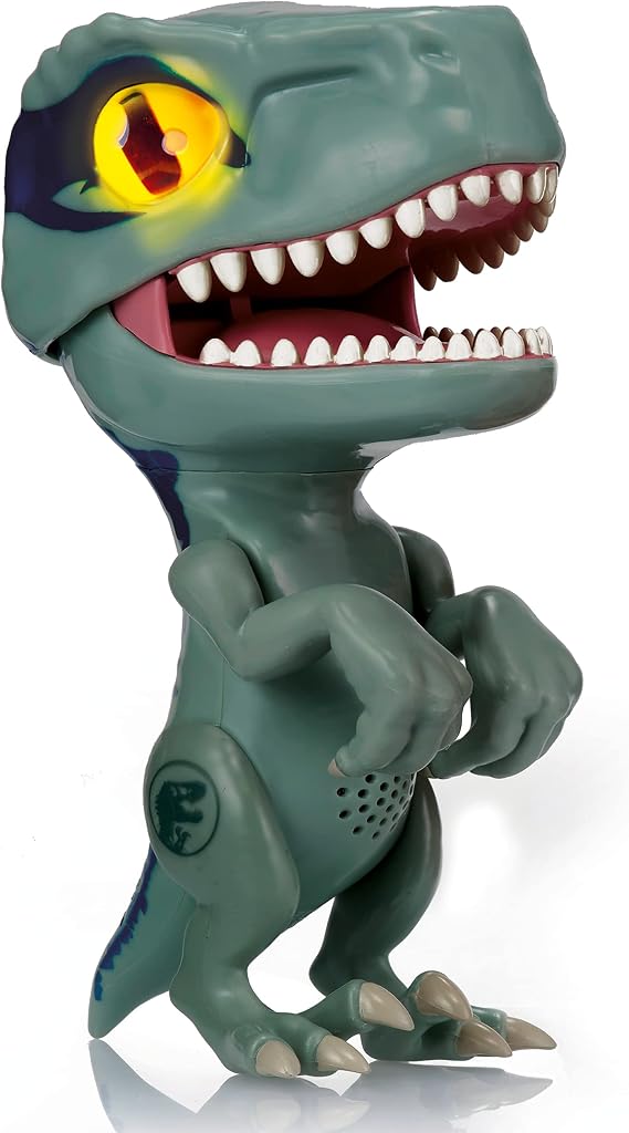 WOW! STUFF Jurassic World Trigger Chomper - Velociraptor Blue | Roaring Dinosaur Toy | Official Camp Cretaceous, Fallen Kingdom and Jurassic Park Merchandise and Gifts for Boys and Girls, Aged 5+