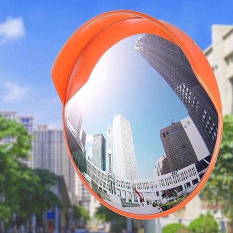 Convex Mirror Outdoor Wide Angle Lens Round Traffic Street Mouth Reflective Spherical Mirror Observation Mirror Safety Mirrors(100Cm)
