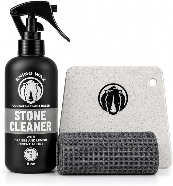 Rhino Wax Stone Surface Cleaning Kit: Cleaner, Scraper, Applicator & Cloth