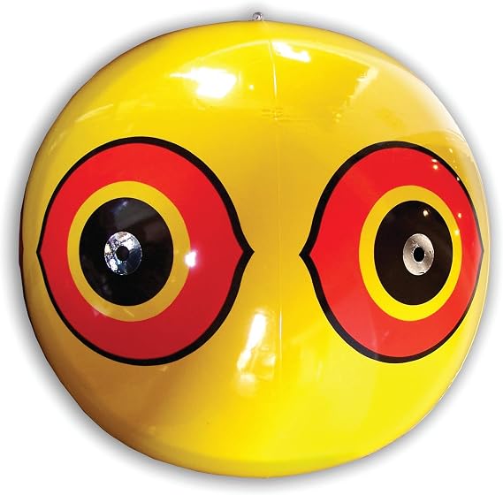 Bird-X Scare-Eye Balloon, Predator 3D Eye Balloons with Glaring Eyes and Bright Colors, Covers up to 6,000 sq. ft. Area, Pack of 1 Yellow Balloon